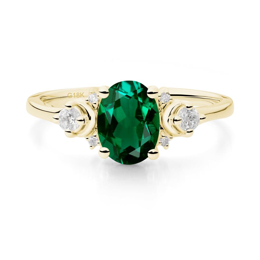 Celestial Oval Emerald Ring - LUO Jewelry #metal_18k yellow gold