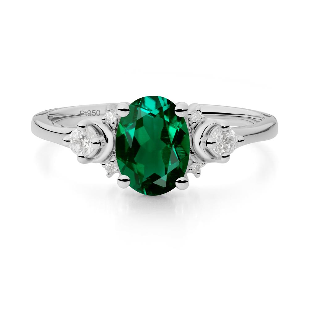 Celestial Oval Emerald Ring - LUO Jewelry #metal_platinum