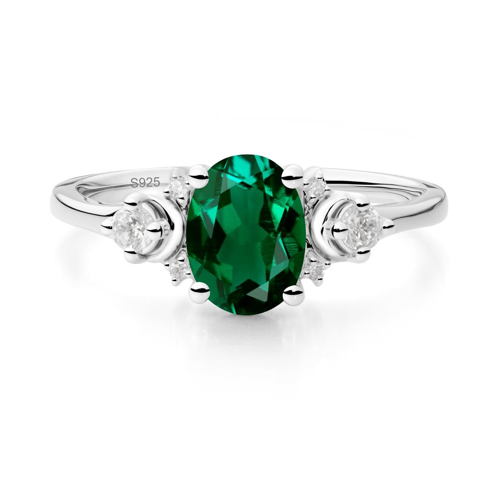 Celestial Oval Emerald Ring - LUO Jewelry #metal_sterling silver