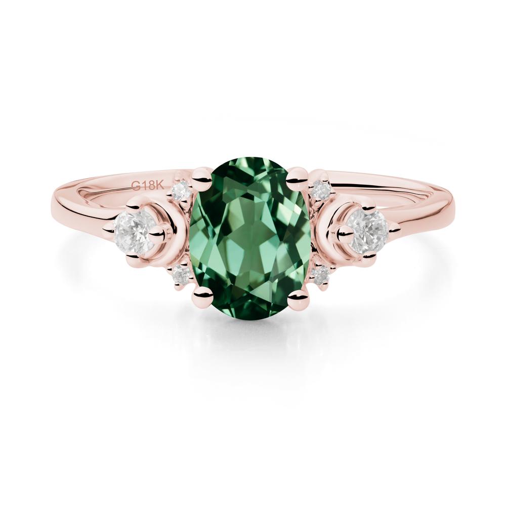 Celestial Oval Green Sapphire Ring - LUO Jewelry #metal_18k rose gold