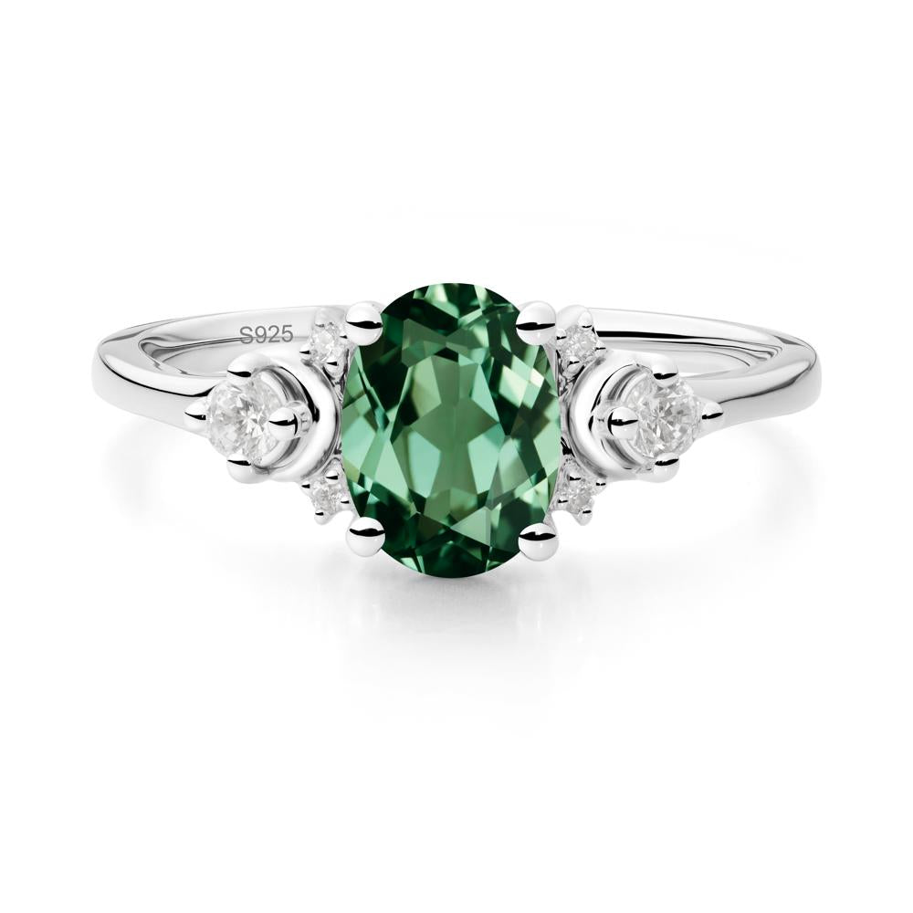 Celestial Oval Green Sapphire Ring - LUO Jewelry #metal_sterling silver