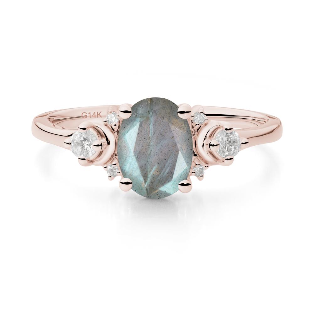 Crescent Moon Inspired Labradorite Ring - LUO Jewelry #metal_14k rose gold