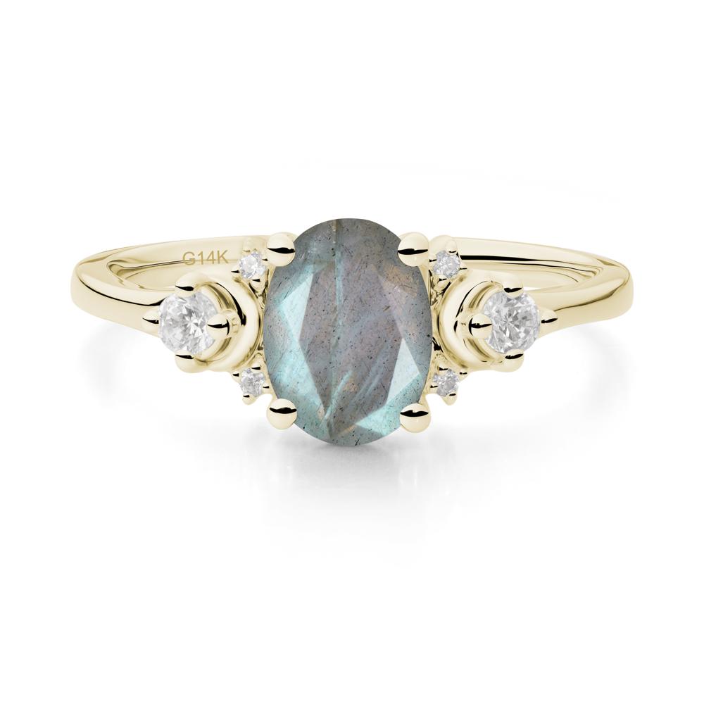 Crescent Moon Inspired Labradorite Ring - LUO Jewelry #metal_14k yellow gold