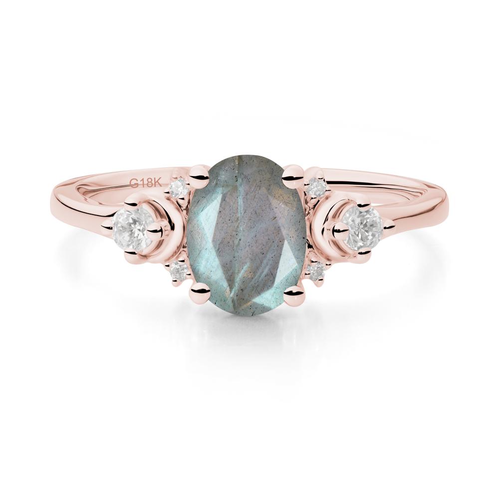 Crescent Moon Inspired Labradorite Ring - LUO Jewelry #metal_18k rose gold