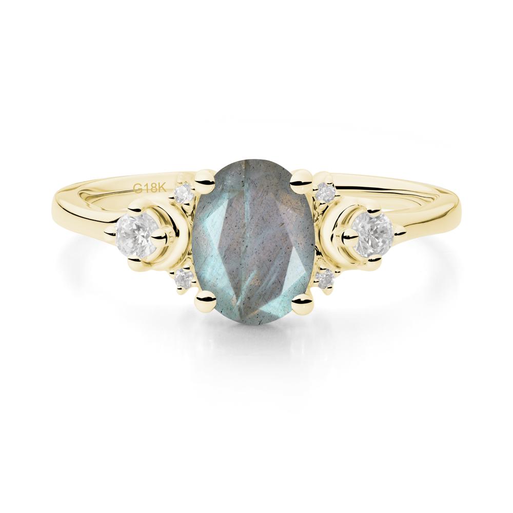 Crescent Moon Inspired Labradorite Ring - LUO Jewelry #metal_18k yellow gold