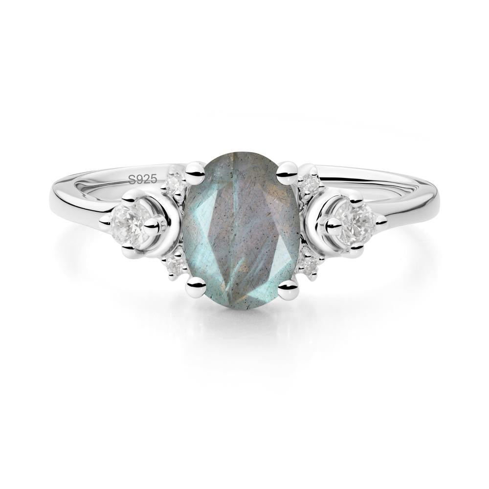 Crescent Moon Inspired Labradorite Ring - LUO Jewelry #metal_sterling silver