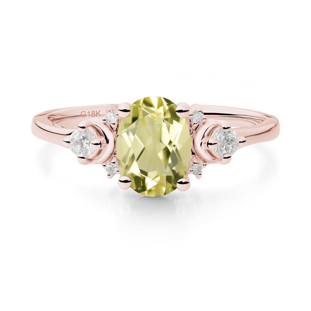 Celestial Oval Lemon Quartz Ring - LUO Jewelry #metal_18k rose gold