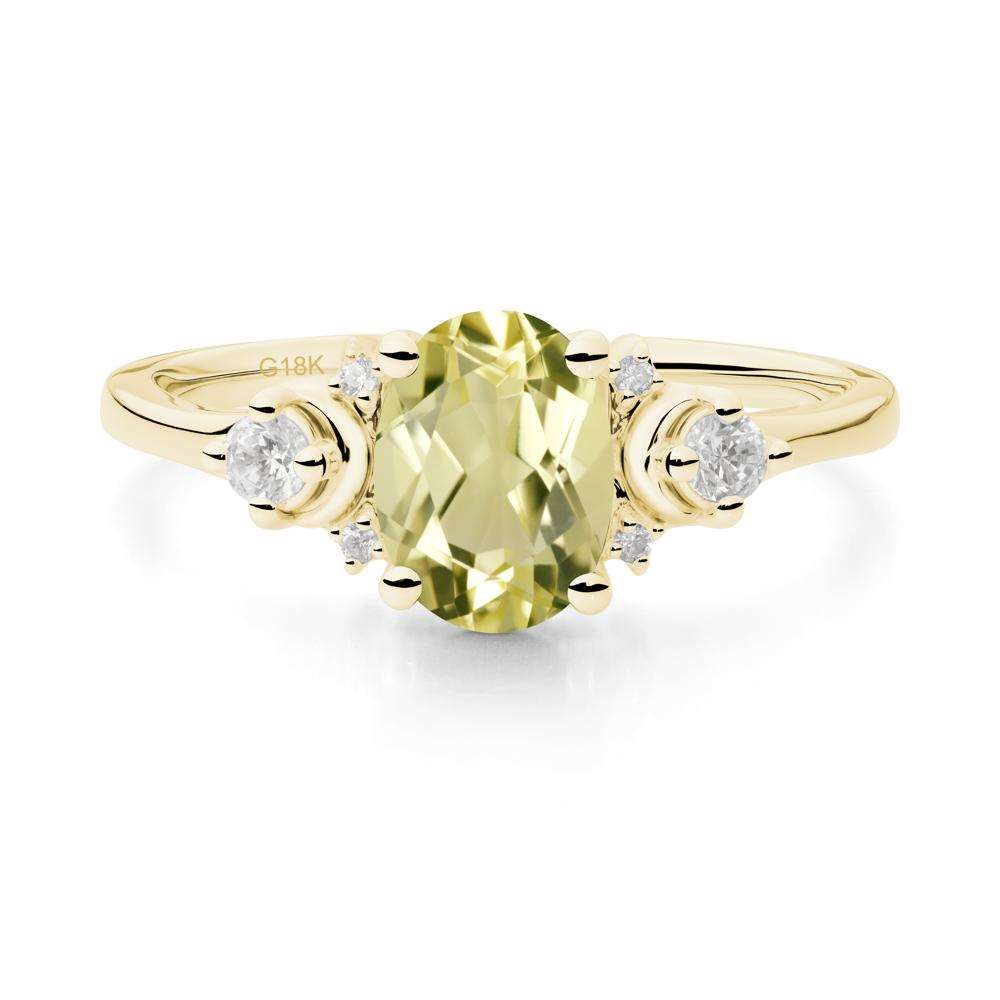 Celestial Oval Lemon Quartz Ring - LUO Jewelry #metal_18k yellow gold