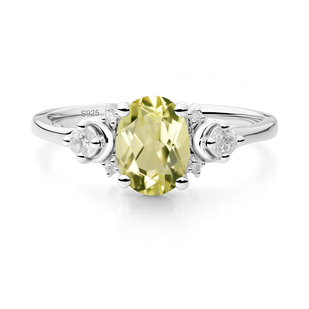 Celestial Oval Lemon Quartz Ring - LUO Jewelry #metal_sterling silver