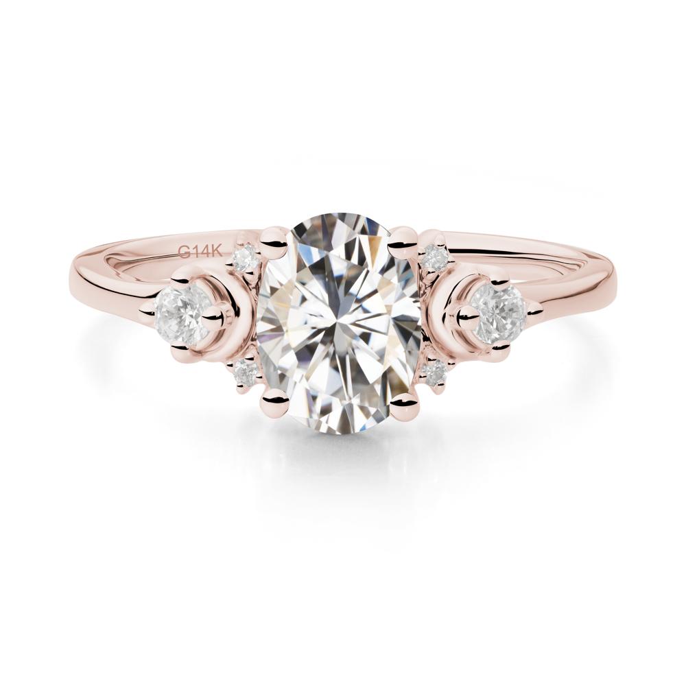 Celestial Oval Moissanite Ring - LUO Jewelry #metal_14k rose gold