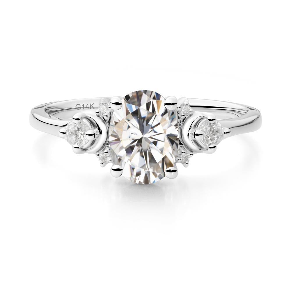 Celestial Oval Moissanite Ring - LUO Jewelry #metal_14k white gold