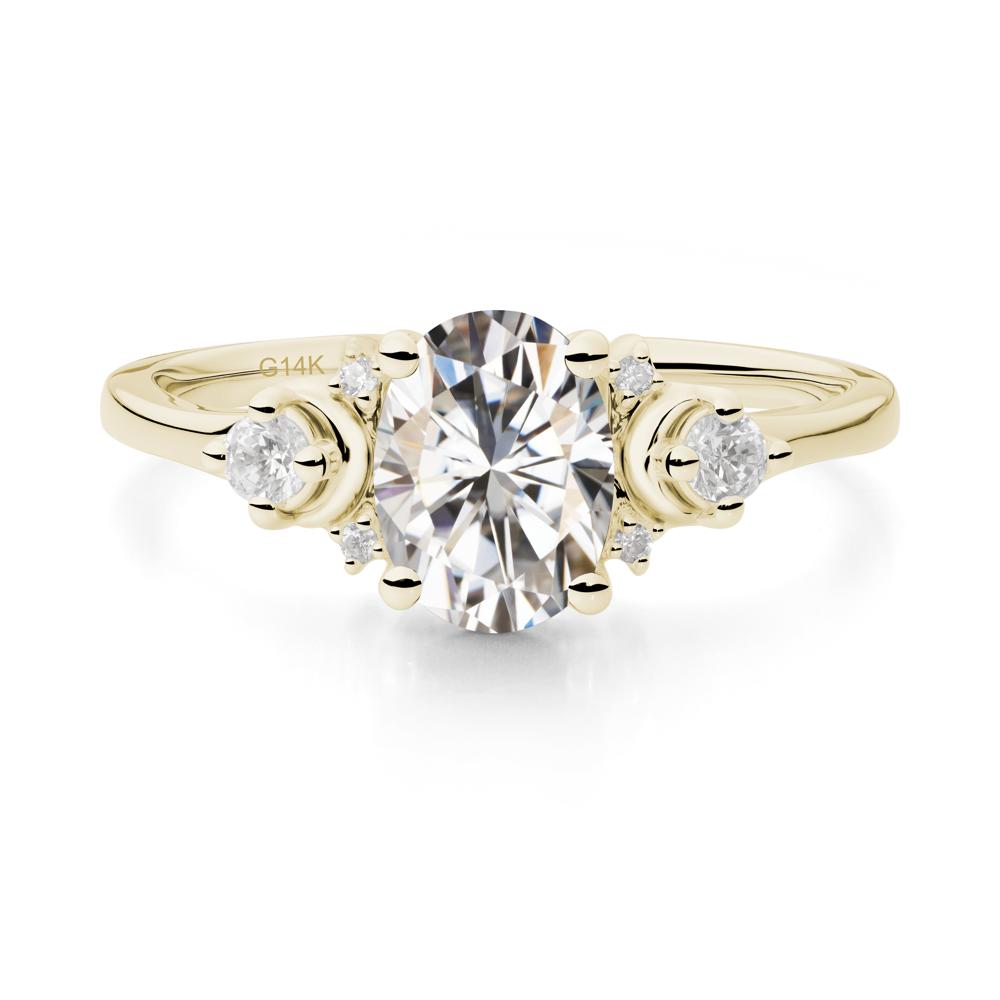 Celestial Oval Moissanite Ring - LUO Jewelry #metal_14k yellow gold