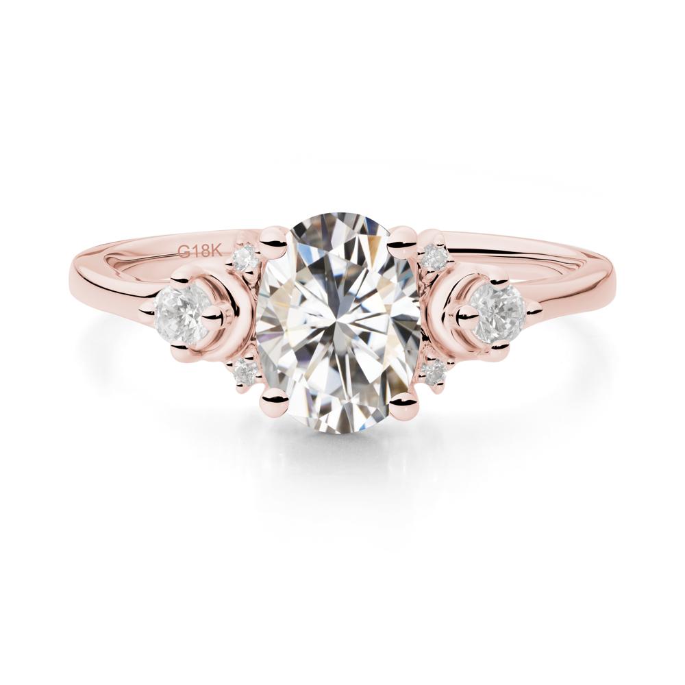 Celestial Oval Moissanite Ring - LUO Jewelry #metal_18k rose gold