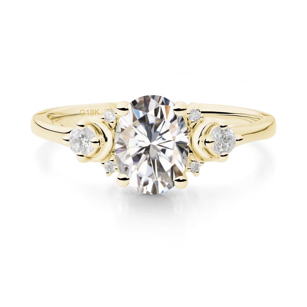 Celestial Oval Moissanite Ring - LUO Jewelry #metal_18k yellow gold