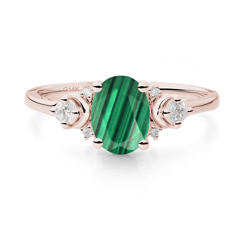Crescent Moon Inspired Malachite Ring - LUO Jewelry #metal_14k rose gold