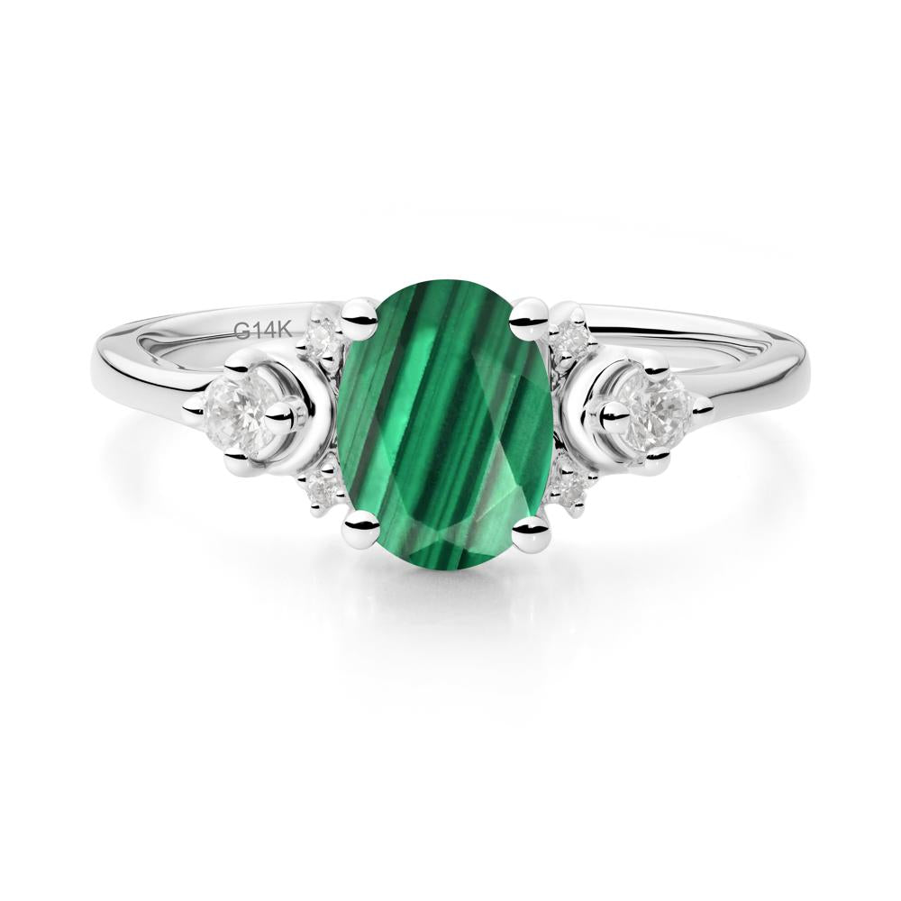 Crescent Moon Inspired Malachite Ring - LUO Jewelry #metal_14k white gold