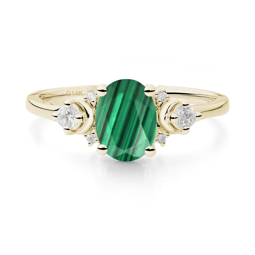 Crescent Moon Inspired Malachite Ring - LUO Jewelry #metal_14k yellow gold