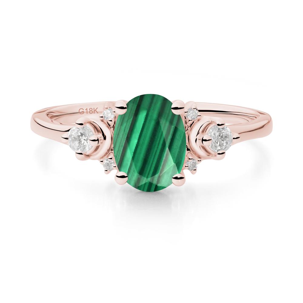 Crescent Moon Inspired Malachite Ring - LUO Jewelry #metal_18k rose gold