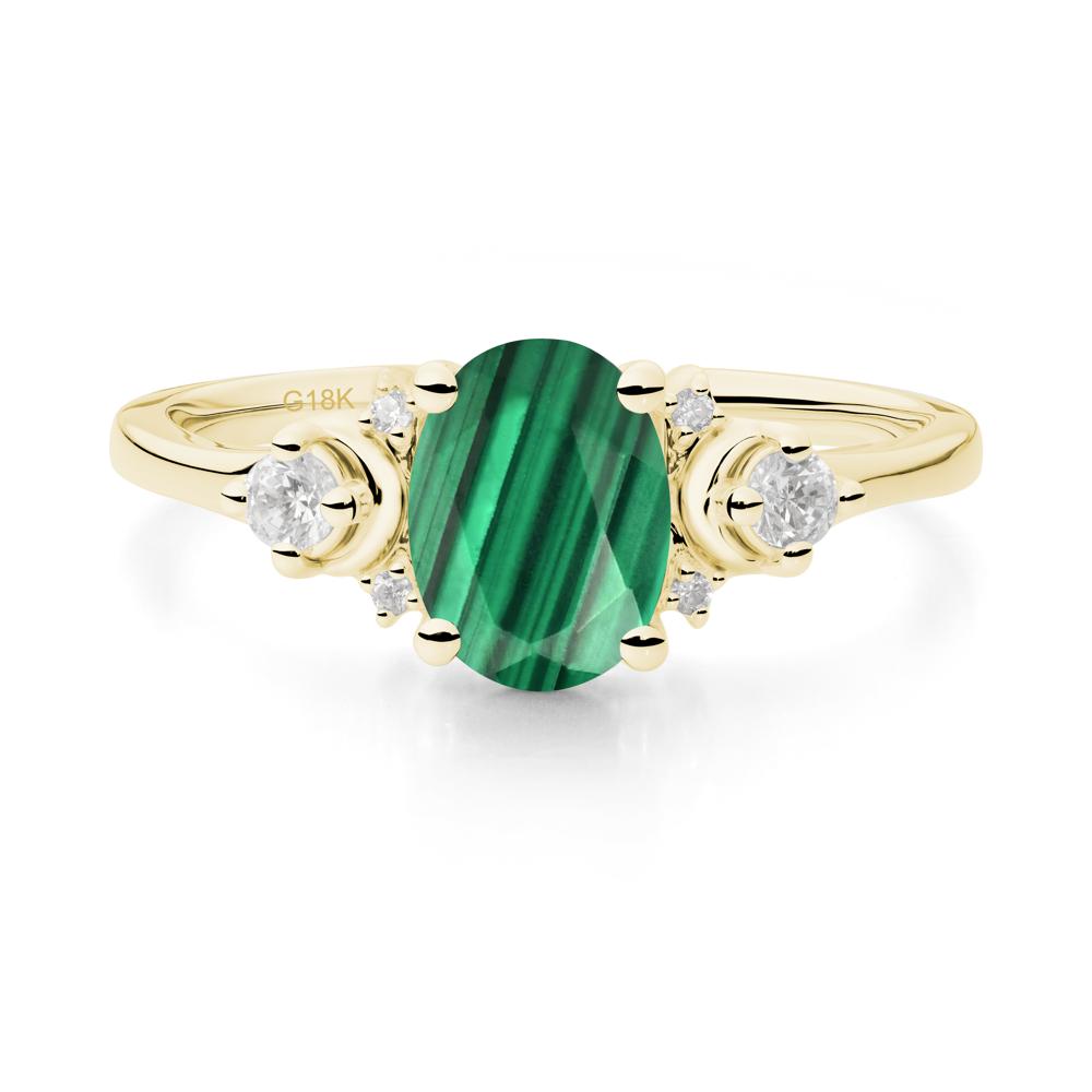 Crescent Moon Inspired Malachite Ring - LUO Jewelry #metal_18k yellow gold