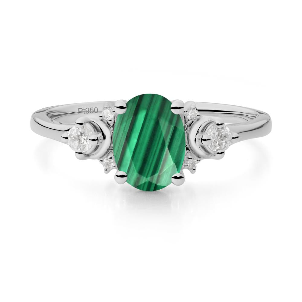 Crescent Moon Inspired Malachite Ring - LUO Jewelry #metal_platinum