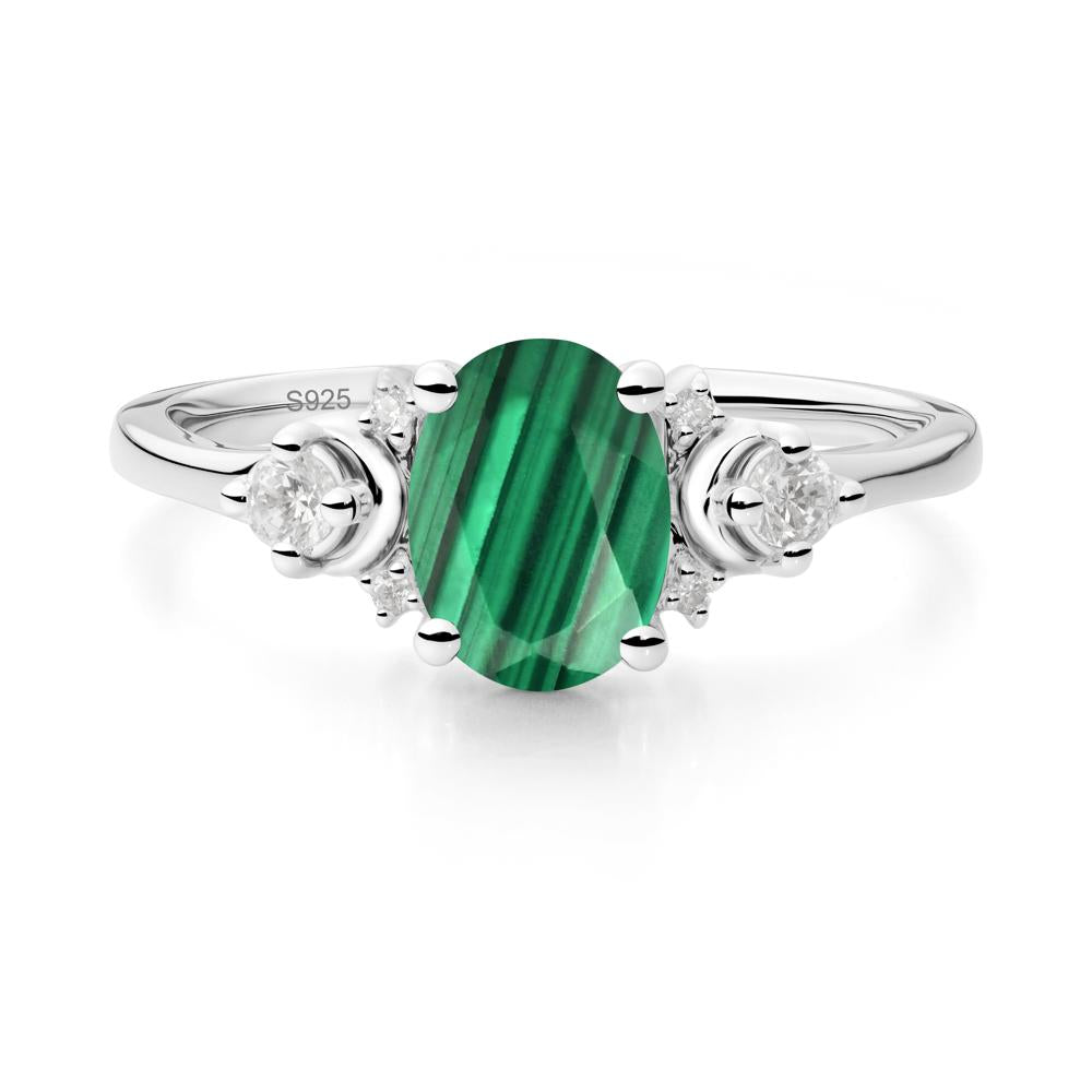 Crescent Moon Inspired Malachite Ring - LUO Jewelry #metal_sterling silver