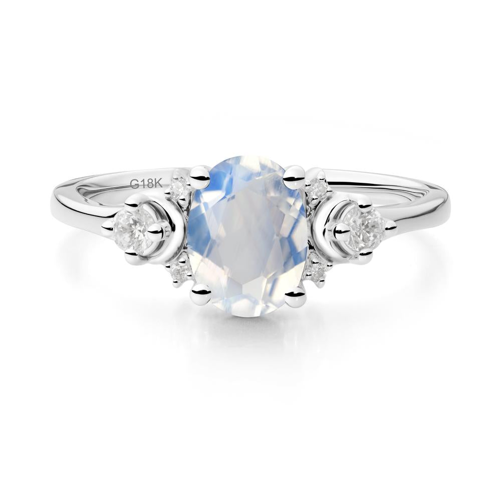 Crescent Moon Inspired Moonstone Ring - LUO Jewelry #metal_18k white gold