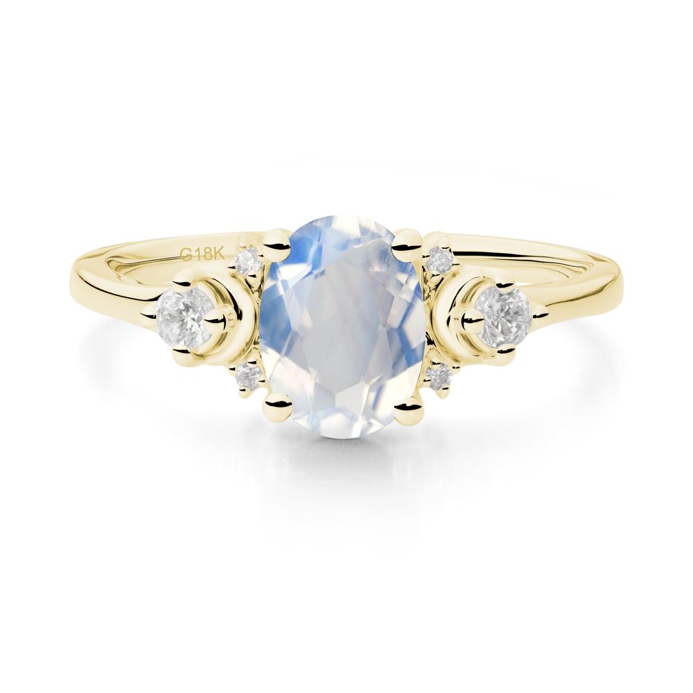 Crescent Moon Inspired Moonstone Ring - LUO Jewelry #metal_18k yellow gold