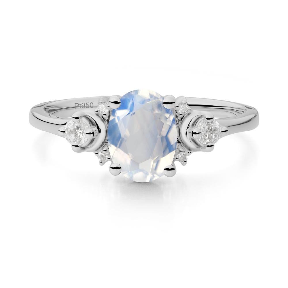 Crescent Moon Inspired Moonstone Ring - LUO Jewelry #metal_platinum