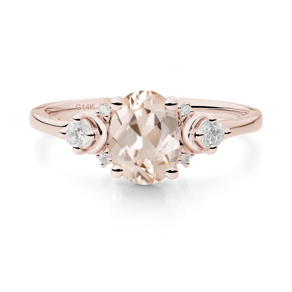 Celestial Oval Morganite Ring - LUO Jewelry #metal_14k rose gold