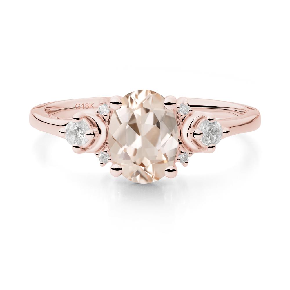 Celestial Oval Morganite Ring - LUO Jewelry #metal_18k rose gold