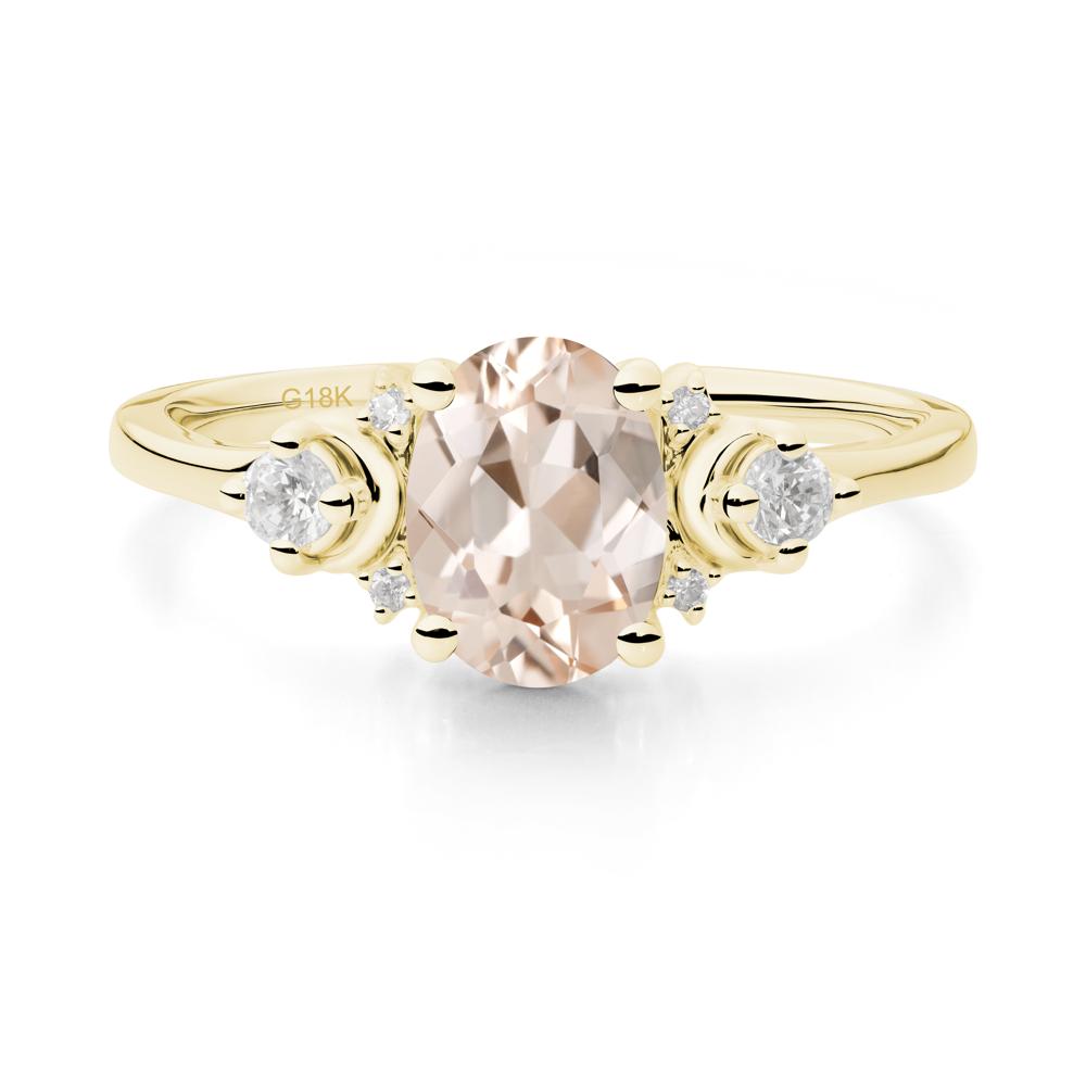 Celestial Oval Morganite Ring - LUO Jewelry #metal_18k yellow gold