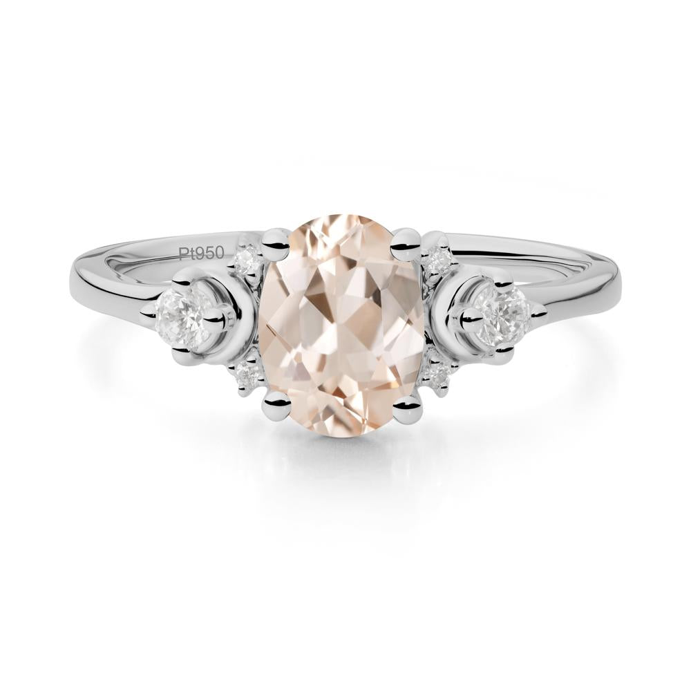 Celestial Oval Morganite Ring - LUO Jewelry #metal_platinum