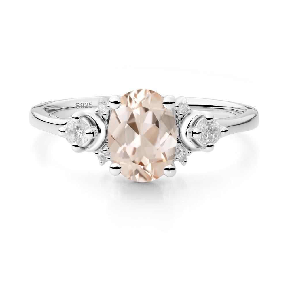 Celestial Oval Morganite Ring - LUO Jewelry #metal_sterling silver