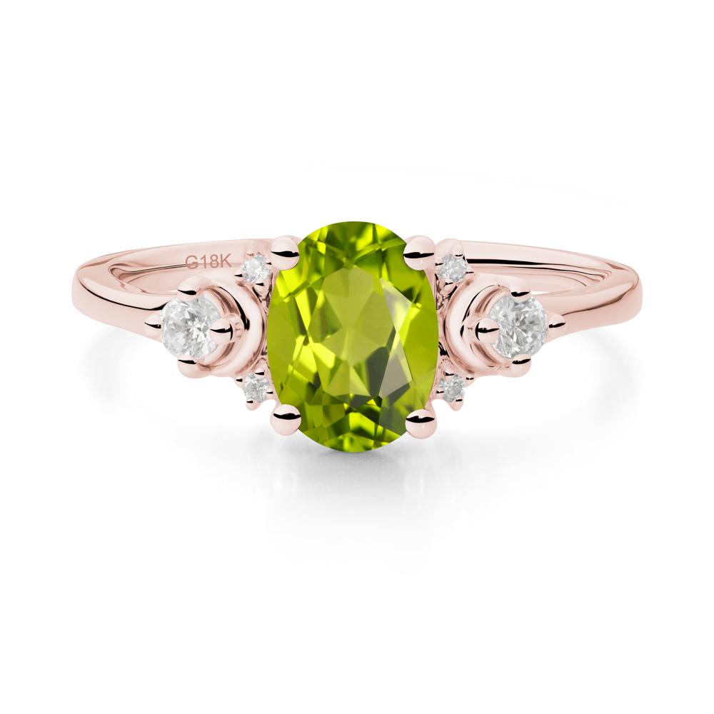 Crescent Moon Inspired Peridot Ring - LUO Jewelry #metal_18k rose gold