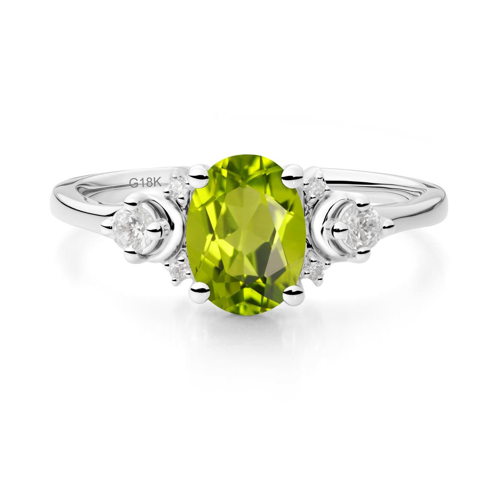 Crescent Moon Inspired Peridot Ring - LUO Jewelry #metal_18k white gold