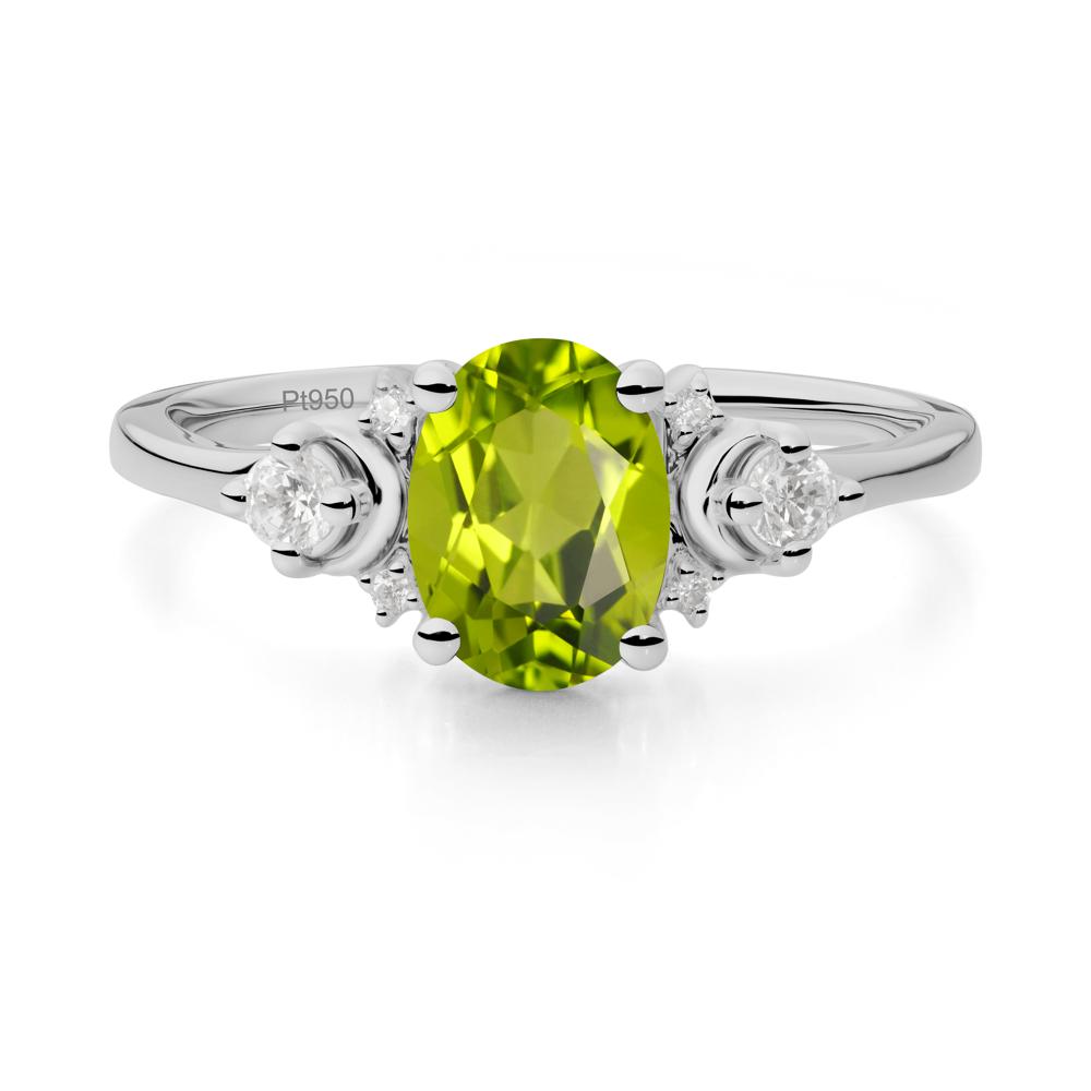 Crescent Moon Inspired Peridot Ring - LUO Jewelry #metal_platinum