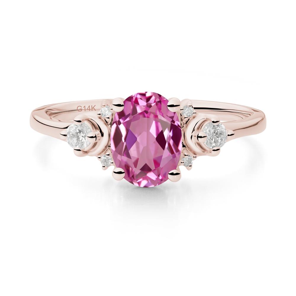 Celestial Oval Pink Sapphire Ring - LUO Jewelry #metal_14k rose gold