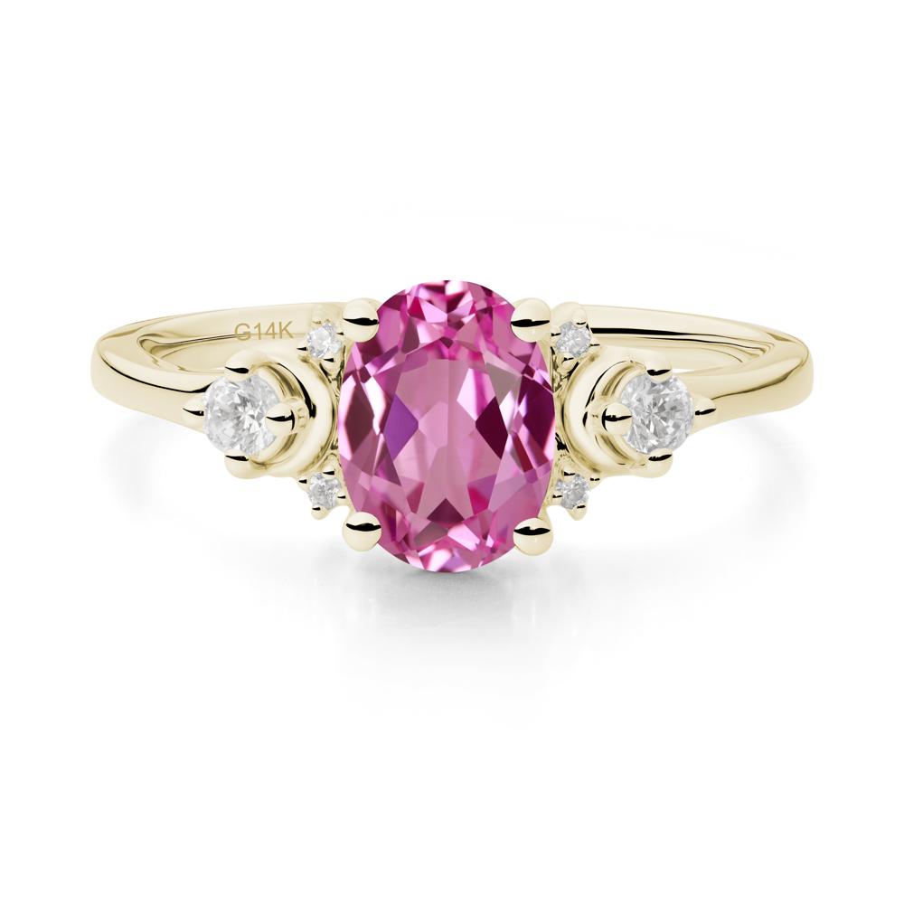 Celestial Oval Pink Sapphire Ring - LUO Jewelry #metal_14k yellow gold