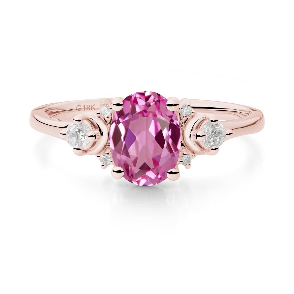 Celestial Oval Pink Sapphire Ring - LUO Jewelry #metal_18k rose gold