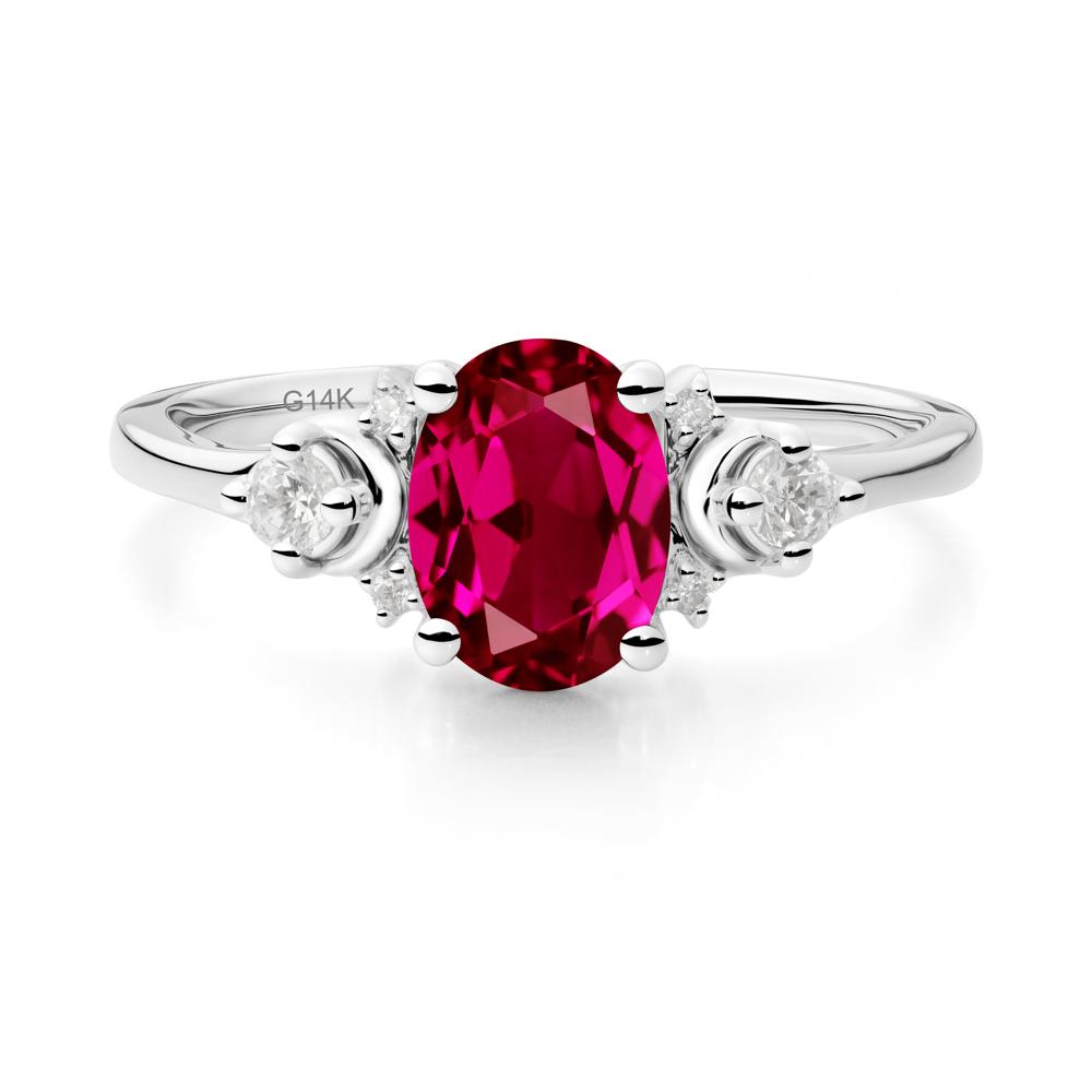 Crescent Moon Inspired Ruby Ring - LUO Jewelry #metal_14k white gold