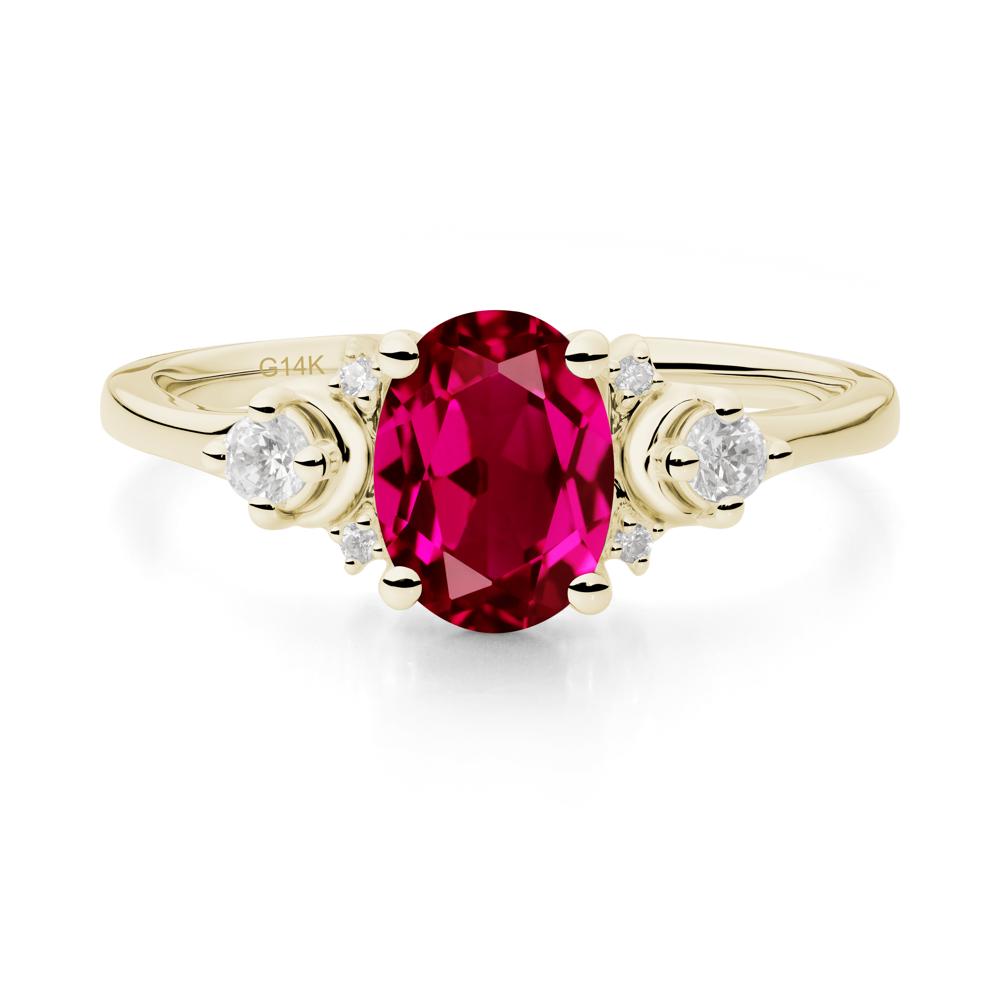 Crescent Moon Inspired Ruby Ring - LUO Jewelry #metal_14k yellow gold