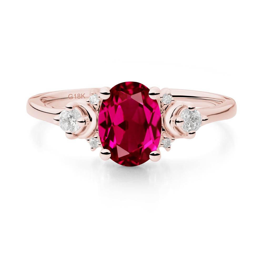 Crescent Moon Inspired Ruby Ring - LUO Jewelry #metal_18k rose gold