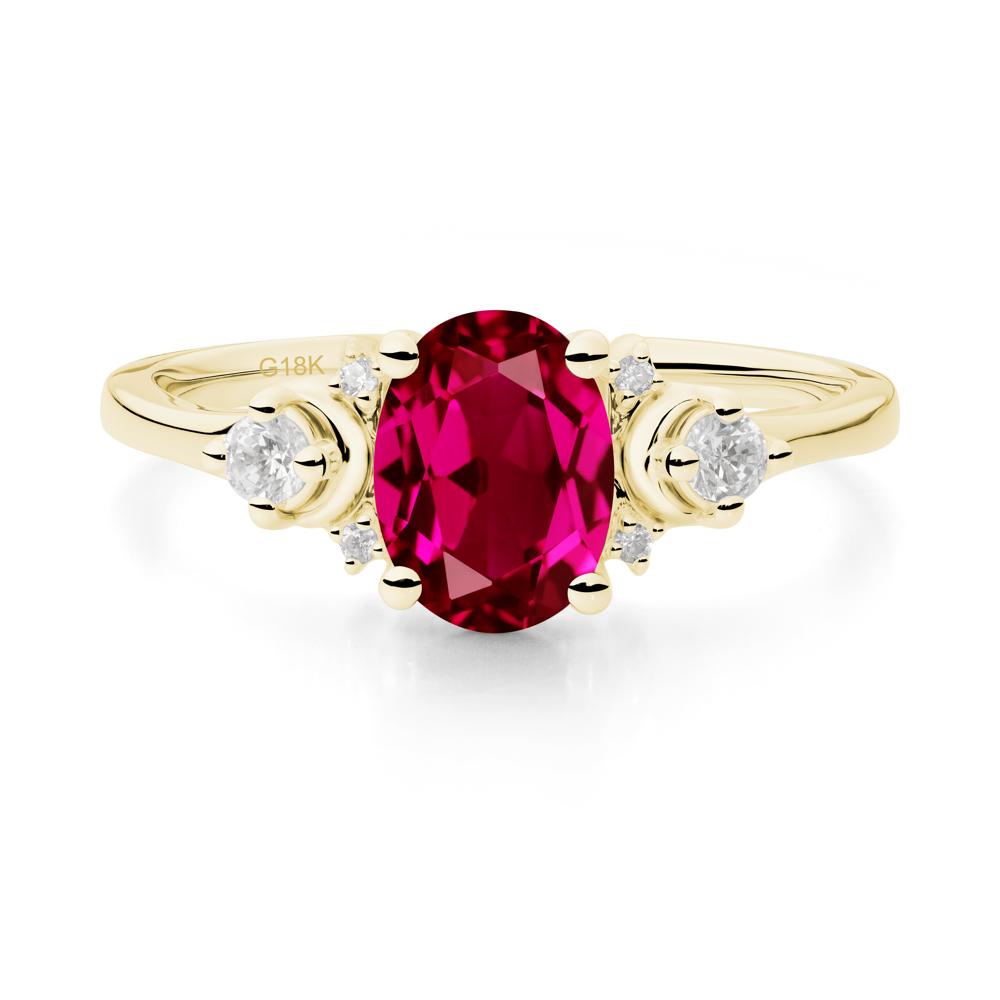 Crescent Moon Inspired Ruby Ring - LUO Jewelry #metal_18k yellow gold