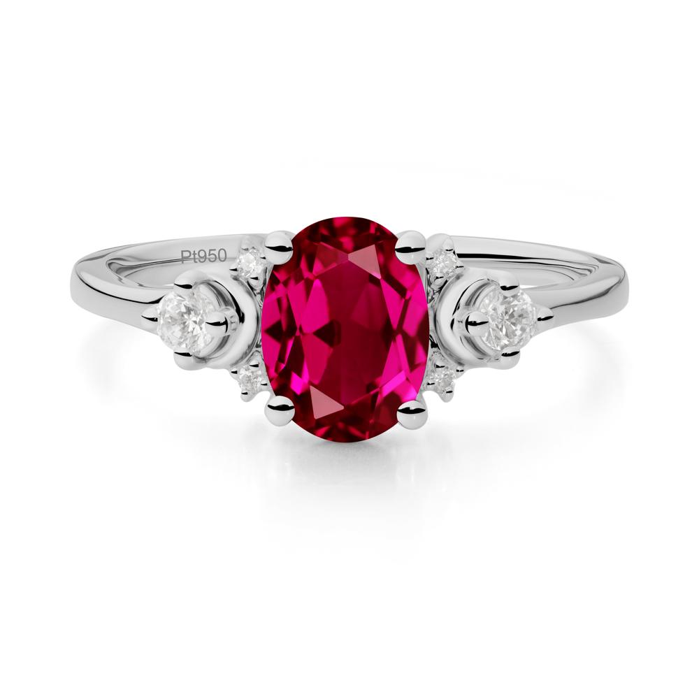 Crescent Moon Inspired Ruby Ring - LUO Jewelry #metal_platinum