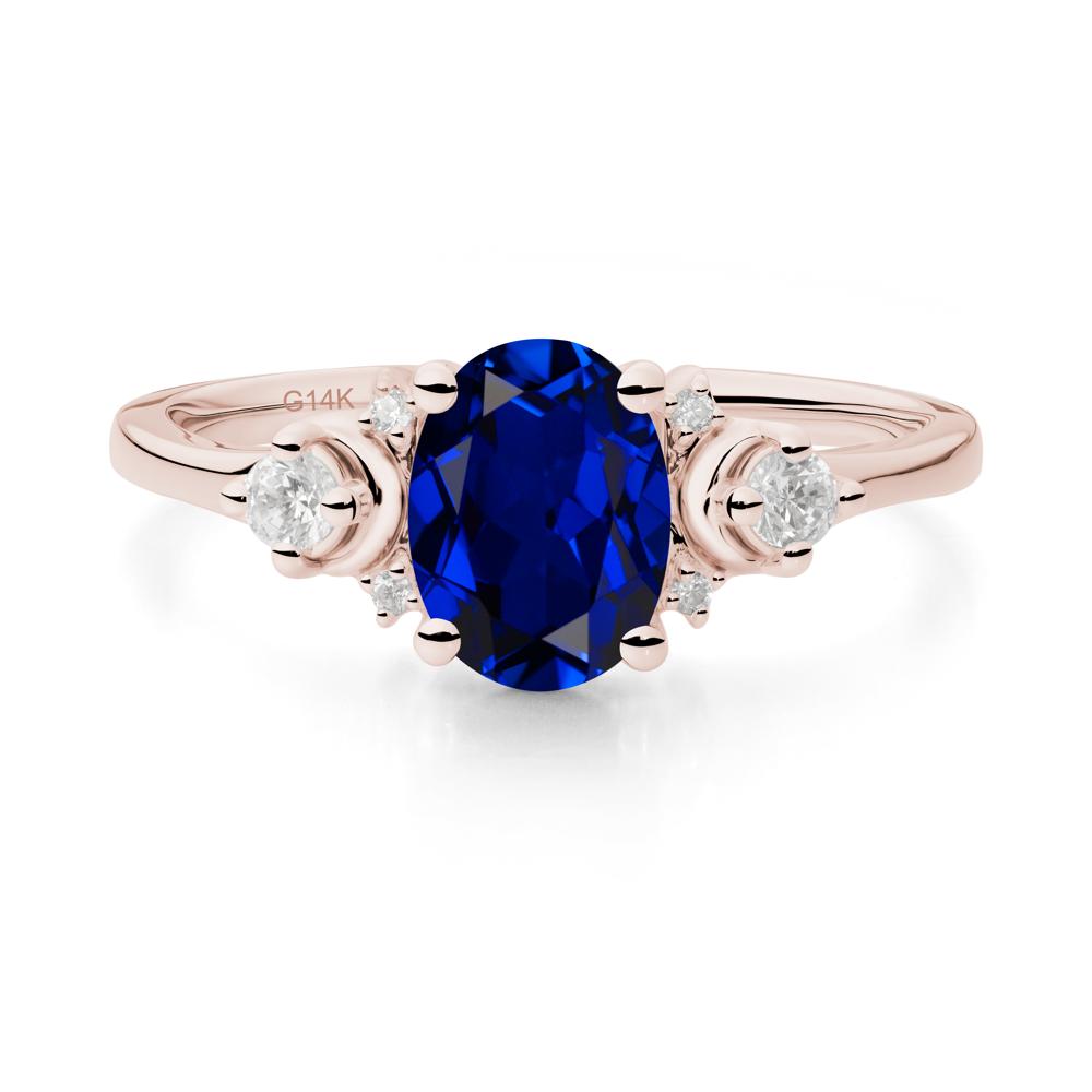 Celestial Oval Sapphire Ring - LUO Jewelry #metal_14k rose gold