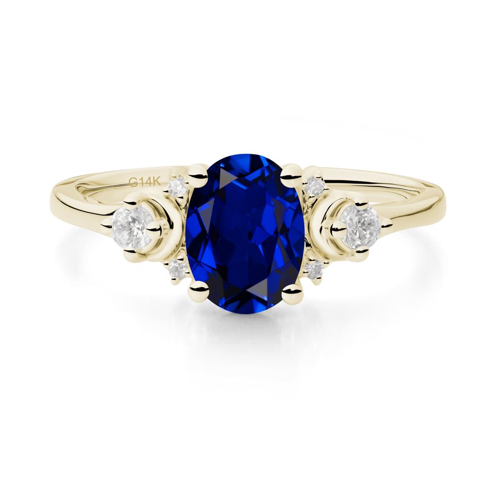 Celestial Oval Sapphire Ring - LUO Jewelry #metal_14k yellow gold