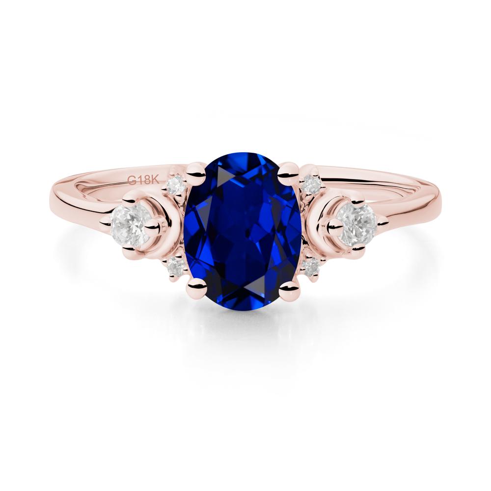 Celestial Oval Sapphire Ring - LUO Jewelry #metal_18k rose gold