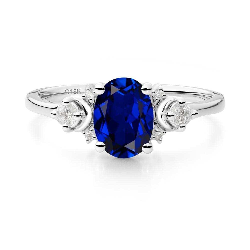 Celestial Oval Sapphire Ring - LUO Jewelry #metal_18k white gold