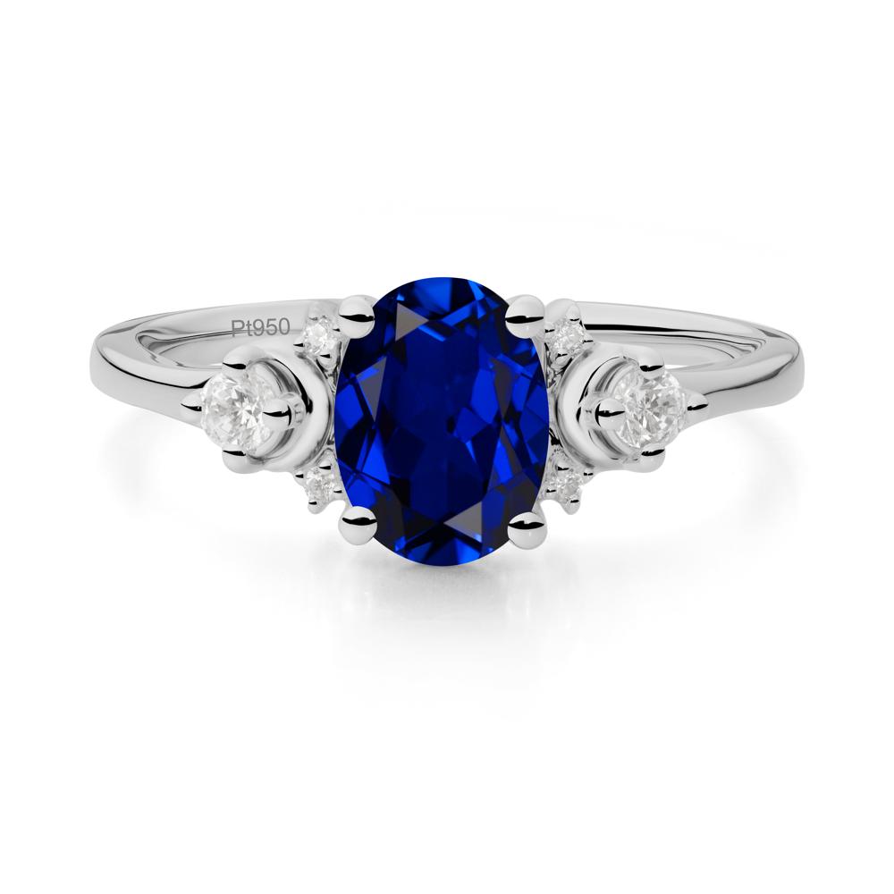 Celestial Oval Sapphire Ring - LUO Jewelry #metal_platinum