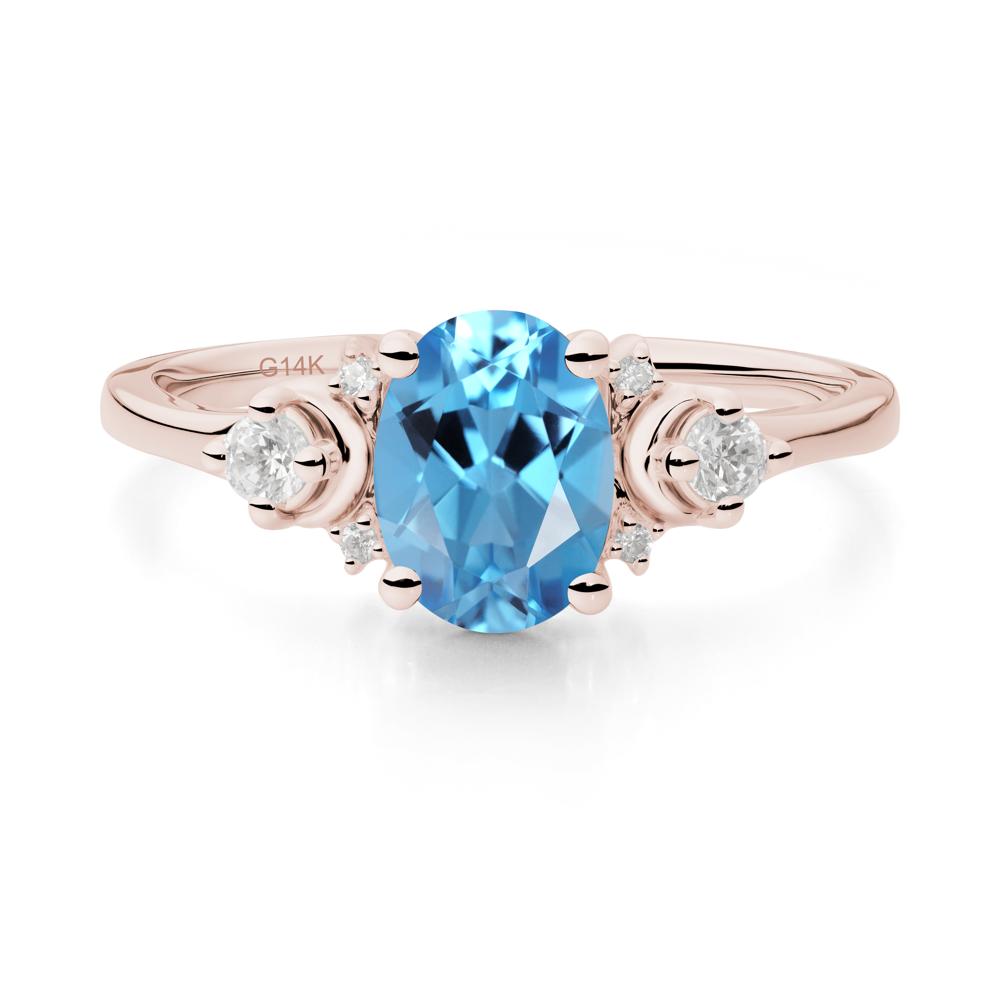 Celestial Oval Swiss Blue Topaz Ring - LUO Jewelry #metal_14k rose gold